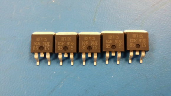 Lot of 5, IRF710S, N Channel MOSFET, 400V, 2A, D2-PAK