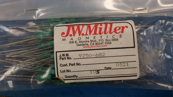 (10 PCS) 9250-682 JW MILLER RF Fixed Inductors 6.8uH 10%, Obsolete