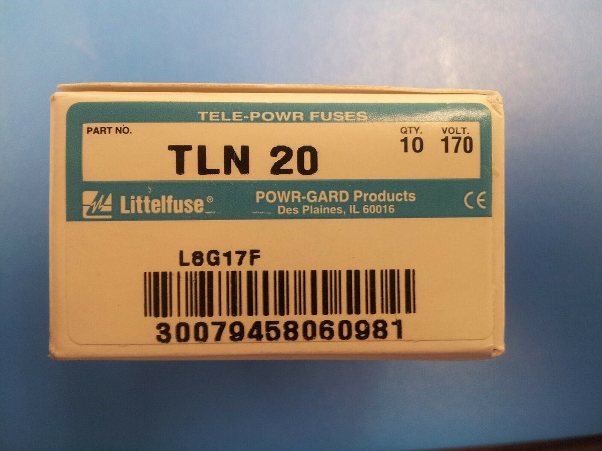 0TLN020.T or TLN020 or TLN20, FUSE, FAST ACTING, TELE-GARD, 20A, 170VDC