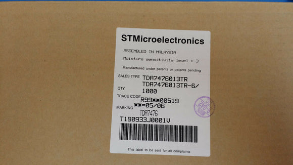 ( 1000 PCS) TDA7476 STMICROELECTRONICS IC PROCESSOR RADIO DIAGN 24-SOIC