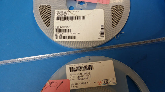 (100 PCS) KL32TE100J KOA SPEER MOLDED WIREWOUND INDUCTOR 1210 10UH 5%