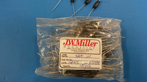 (10 PCS) 5800-221 JW MILLER Fixed Inductors 220uH 10%, Obsolete