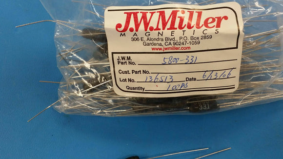 (10 PCS) 5800-331 JW MILLER Fixed Inductors 330uH 10%, Obsolete