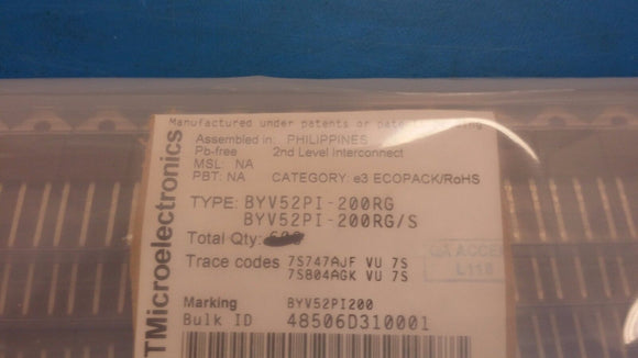(2 PCS) BYV52PI-200RG STMICRO 30A, 200V, SILICON, RECTIFIER DIODE TOP3I