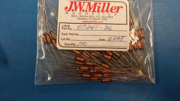 (10 PCS) 07241-36 JW MILLER Fixed RF Inductors 820uH 10%