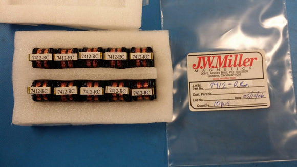 (1 PC) 7412-RC JW MILLER Ind Common Mode Choke 10mH 1KHz 800mA Pin