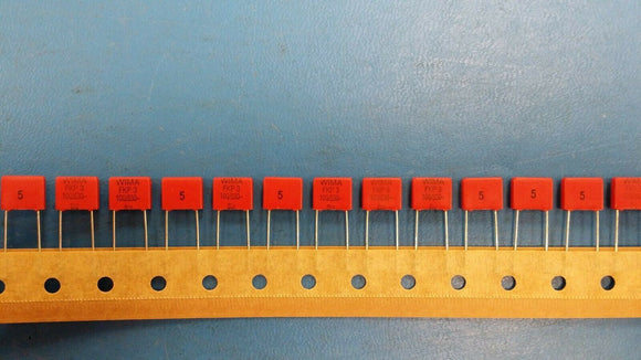 (10PC) FKP3-100/630/10 WIMA CAP,POLYPROPYLENE,100pF,630VDC,10% RADIAL 3x8.5x10mm