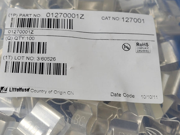 (100PCS) 01270001Z Littelfuse Fuse Clips ACS CLIP 9/16