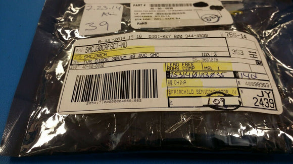 (20pcs) SMCJ30A Uni-Directional TVS Diode, 1500W, 2-Pin DO-214AB