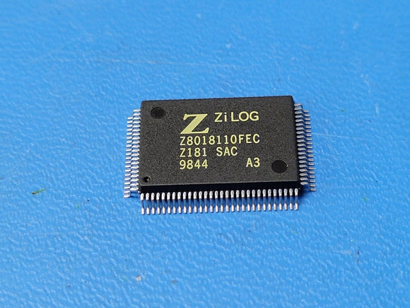 (1 PC) Z8018110FEC ZILOG Microcontroller, 8-Bit, 10MHz, CMOS, PQFP100