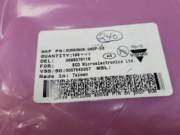 (2 PCS) SUM90N06-5M5P-E3 VISHAY MOSFET N-CH 60V 90A TO263 ROHS