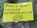 (10 PCS) 1757022 PHOENIX TERM BLOCK PLUG 3POS STR 5.08MM