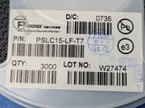 (500) PSLC15C-LF-T7 1 Ch 31.8 Vcl 16.6 Vbr 3 pF BIdirectional TVS Array SOT143