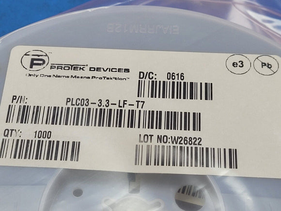 (10pcs) PLC03-3.3-LF-T7 TVS Diode, 1800W, 3V, Unidirectional, 1 Element