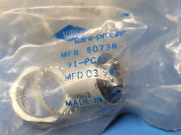 (1 PC) 91-PC4F WPI MICROPHONE CONNECTOR 4 PIN DIN FEMALE PANEL MOUNT