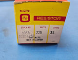 NO.1358 D225K25R RESISTOR, 25 OHM, 225 WATT, ADJ. TUBULAR, +-10% TOL