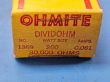 (1PC) 1369 OHMITE 200 WATT, 0.081 AMP, 30K OHM D225K30K
