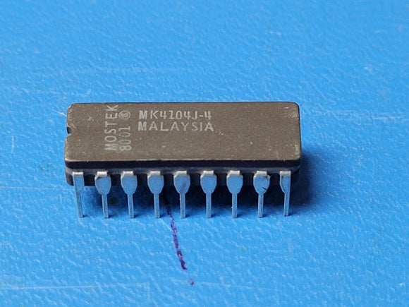 (1 PC) MK4104J-4 MOSTEK Static RAM, 4K x 1 , 250ns, 18-Pin CDIP