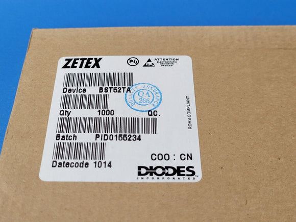 (100 PCS) BST52TA ZETEX Trans Darlington NPN 80V 0.5A 1000mW SOT-89 ROHS