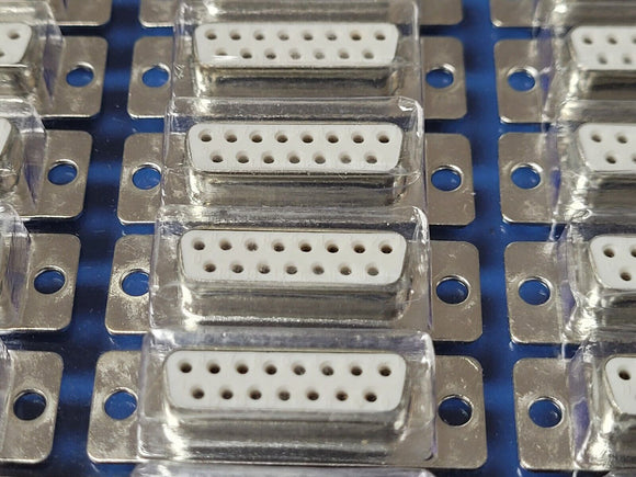 (10) D-SUB 15-Pin DB15 HD15 VGA SVGA Female Assembly Solder Connector Cup Socket