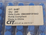 (10 PCS) SHB7 CIT Pushbutton Switches; Round Blue Non Illuminated 50mA @ 35VDC
