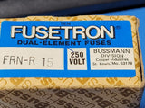 FRN-R-15 BUSSMAN Fuse, Dual Element, Time-Delay, 15 A, 250 VAC/125 VDC, 0.56 +/-
