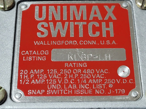 (1 PC) KLBP-LH UNIMAX SWITCH ADJUSTABLE-ROLLER-ARM-ENCLOSED SWITCH