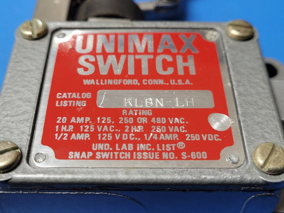 (1 PC) KLBN-LH UNIMAX SWITCH ADJUSTABLE-ROLLER-ARM-ENCLOSED SWITCH