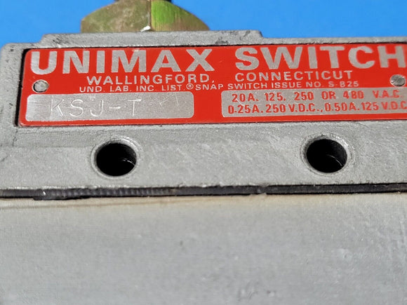 (1 PC) KSJ-T UNIMAX SWITCH LIMIT SWITCH 20A 480 V.A.C