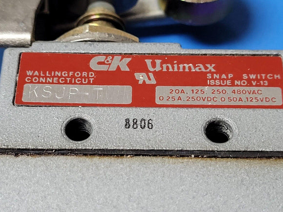 (1 PC) KSJP-T UNIMAX SWITCH 20A 125VAC, 250 OR 480VAC SNAP SWITCH