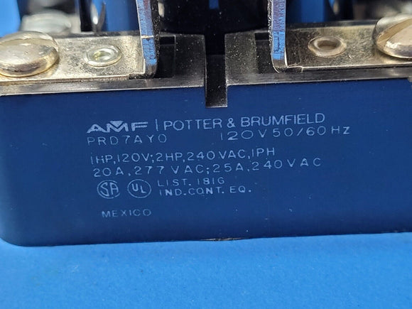 (1 PC) PRD-7AY0-120 P&B RELAY GEN PURPOSE DPST 25A 120V