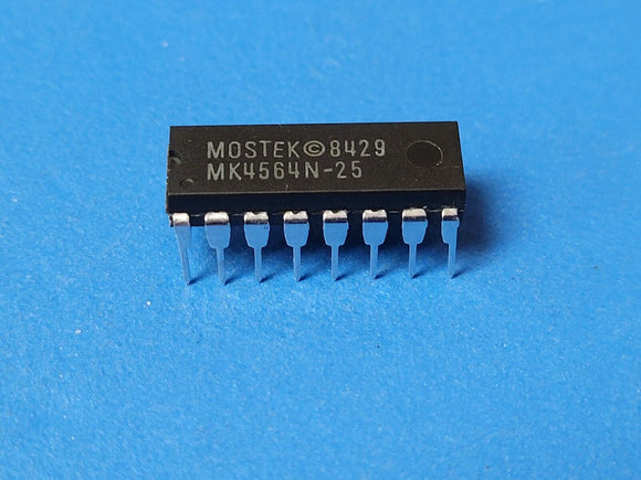 (1 PC) MK4564N-25 MOSTEK Dynamic RAM 64K 1-Bit 250ns DIP-16