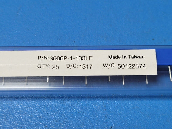 (17 PCS) 3006P-1-103LF BOURNS TRIMMER 10KOHM 0.75W PC PIN SIDE ROHS
