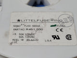 (10 PCS) R451.500 LITTELFUSE Fuse, Very Fast Blow, 0.5A, 125VAC, 125VDC, 50A