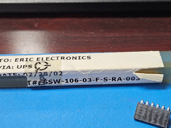 (10 PCS) SSW-106-03-F-S-RA-003 SAMTEC CONN RCPT 6POS 0.1 GOLD PCB R/A