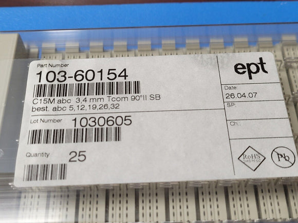 (10 PCS) 103-60154 EPT C15M ABC3,4 mm Tcom 90*ll SB ROHS