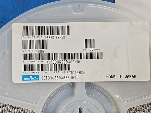 (2000 PCS) CSTCC8.00MG MURATA Ceramic Resonator 8MHz 3-Pin CSMD