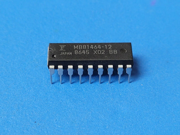 (2 PCS) MB81464-12 FUJITSU Page Mode DRAM, 64KX4, 120ns, NMOS, PDIP18