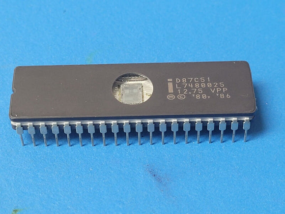 (1PC) D87C51 INTEL Microcontroller, 8-Bit, UVPROM, 8051 CPU, 12MHz, CMOS, CDIP40
