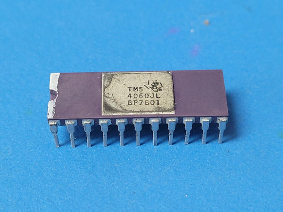 (1 PC) TMS4060JL TI VINTAGE 1977/1978 D/C DRAM, 4KX1, 300ns, MOS, CDIP22