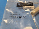 (2 PCS) TT100X20 MALLORY Aluminum Electrolytic Capacitor 20uF 100V 20% AXIAL