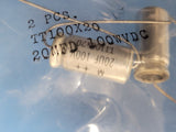 (2 PCS) TT100X20 MALLORY Aluminum Electrolytic Capacitor 20uF 100V 20% AXIAL