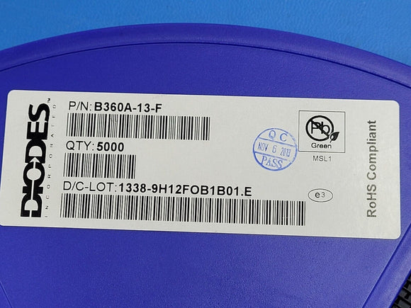 (25 PCS) B360A-13-F Diode Inc. Diode 60 V 3A Surface Mount SMA ROHS