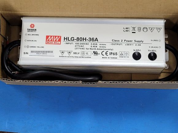 (1 PC) HLG-80H-36A MEAN WELL LED Power Supplies 36V 2.3A 82.8W ROHS