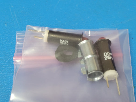 (2 PCS) 405-BR28H-O VCC LED Panel Indicator Red 60° 28V 16.5mA PC Pin ROHS