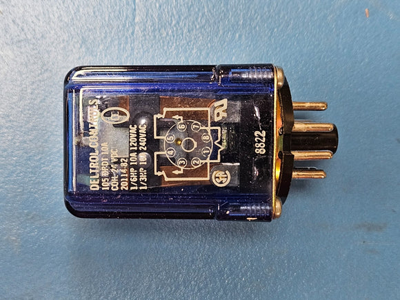 (1) 20114-82 Deltrol Controls Relay 24VDC, 10A Octal Plug 8 Contact