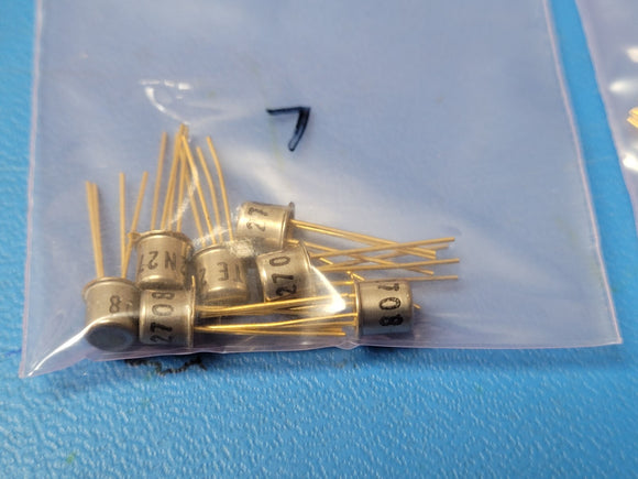 (2 PCS) 2N2708 RF Small Signal Bipolar Transistor, NPN, TO-72