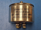RP161SA103KK Ohmite Rheostat, 10kohm, 50ma Slot Adjust M22/06-002915A