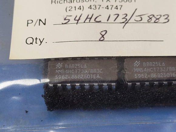 (1 PC) MM54HC173J/883 NSC Flip Flop 1 Element D-Type 4 Bit Positive Edge 16-CDIP