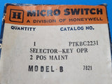 (1 PC) MICROSWITCH PTKBC2231 SELECTOR SWITCH KEY OPERATED 2POS-MAINT